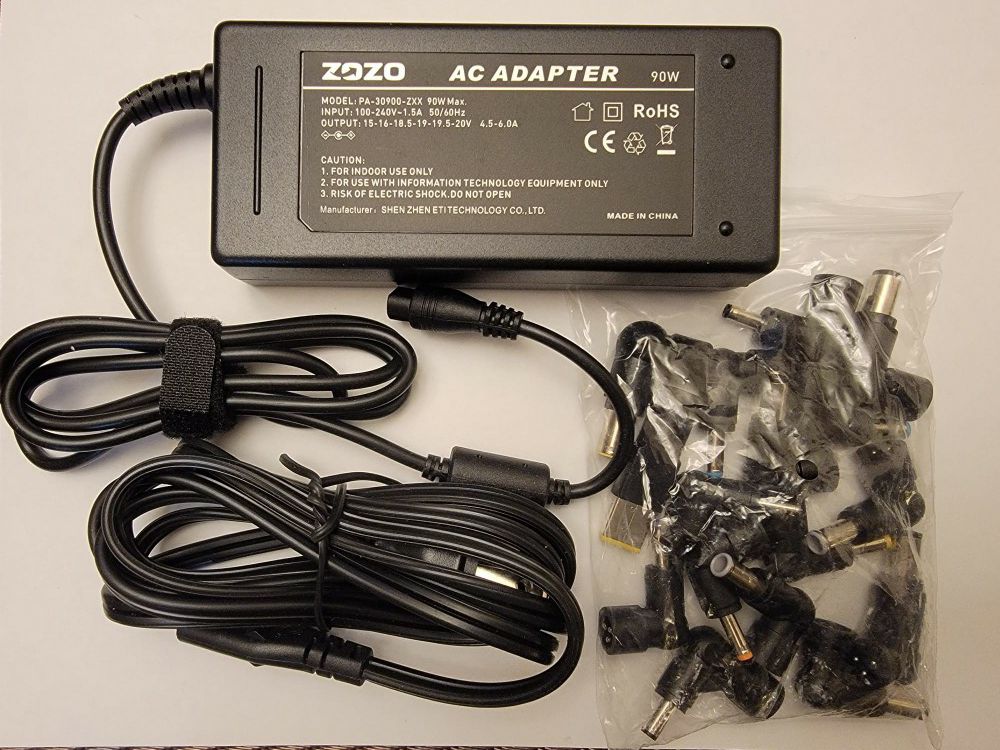 90W 15-20V 16 Tip's AC Universal Laptop Charger for ZOZO Power Adapter Chord , works with most laptops.