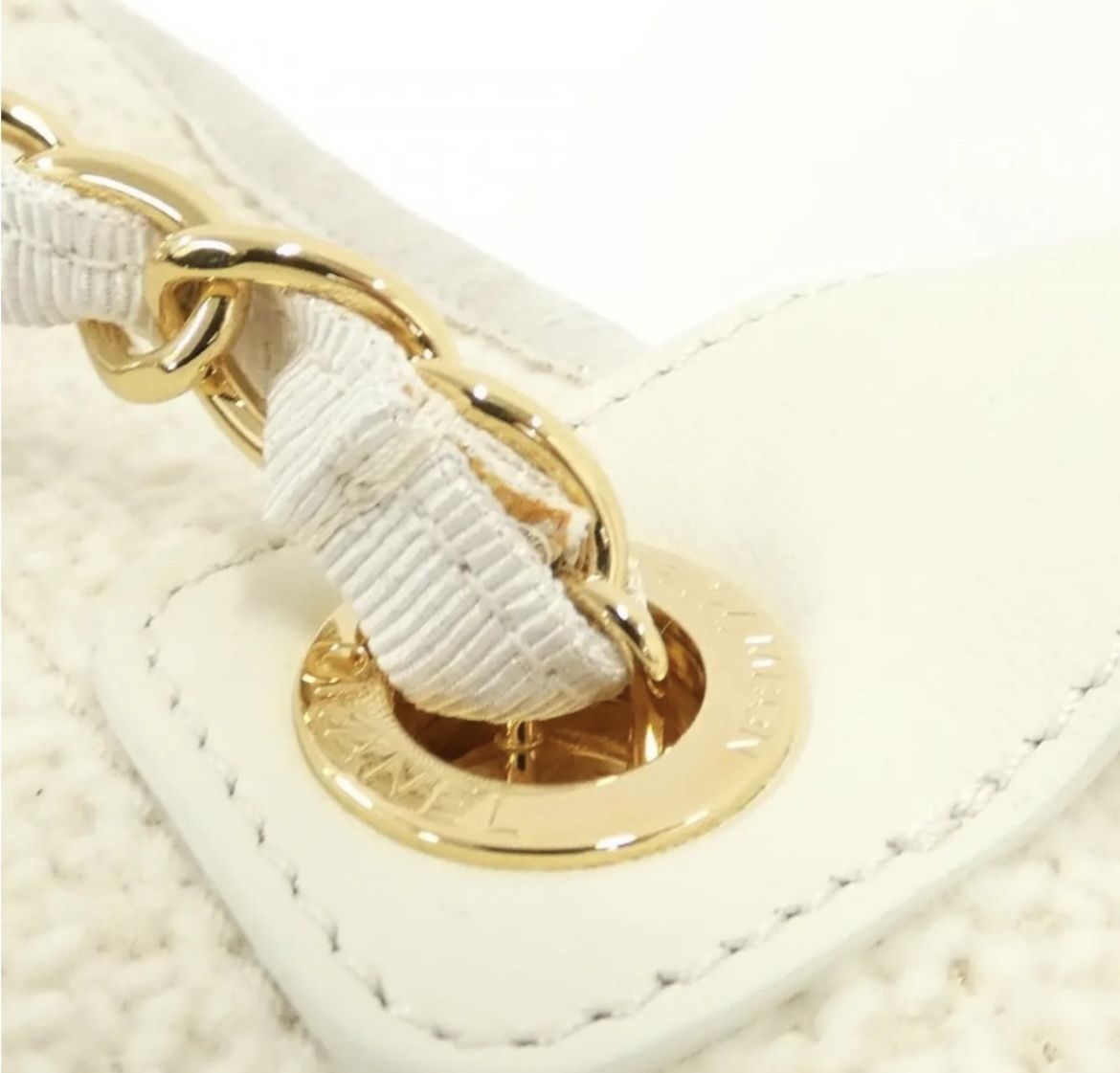 Chanel 22C Deauville Large Shopping Tote in Cream with Gold hardware