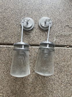 Kichler Lyndon 1 -Light Brushed Aluminum Farmhouse Seeded glass Jar Small Indoor/Outdoor Hanging