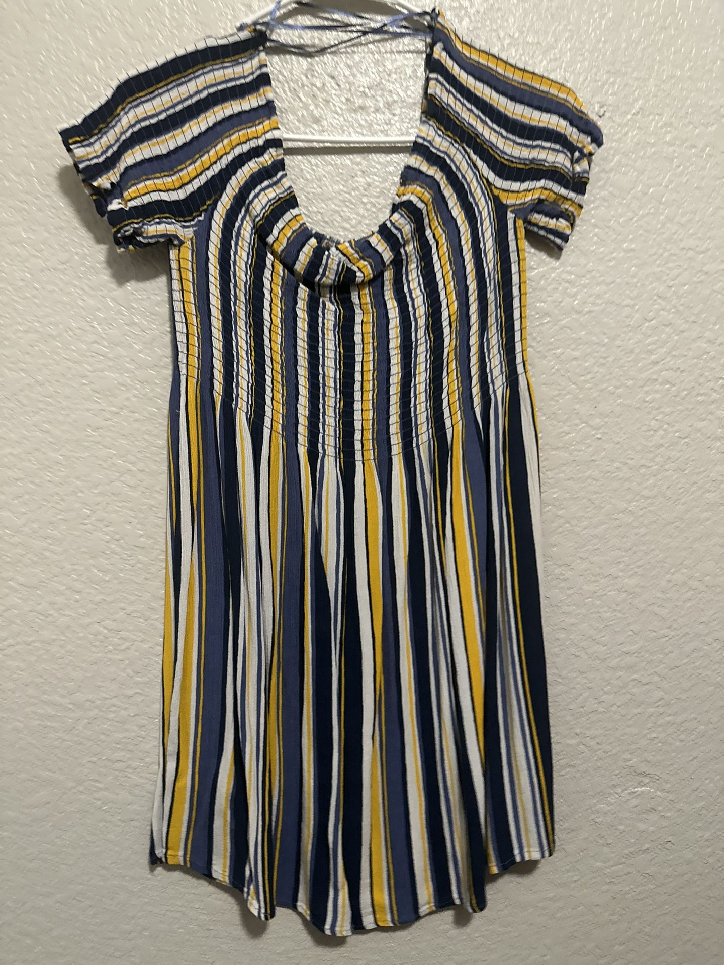 Striped yellow blue dress