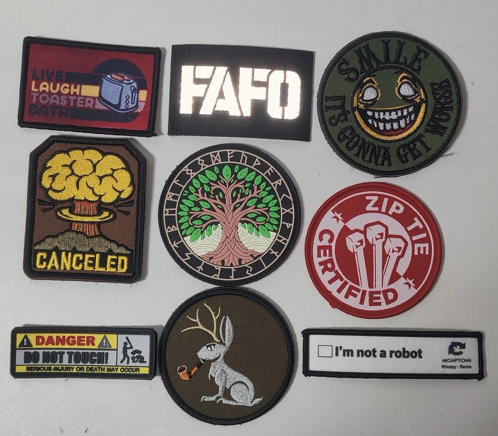 Funny Moral Patches Hook And Loop Velcro Backpack Patches , Hat, Bag, Clothes Military Patches