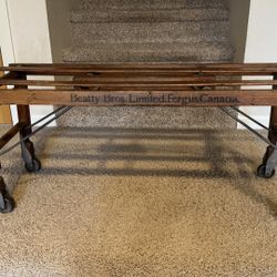 Antique Washtub Bench With Glass Top Making It A Unique Coffee Table