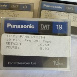 Lot of 4 Panasonic RTR19M Pro DAT Tapes – Brand New / Factory Sealed