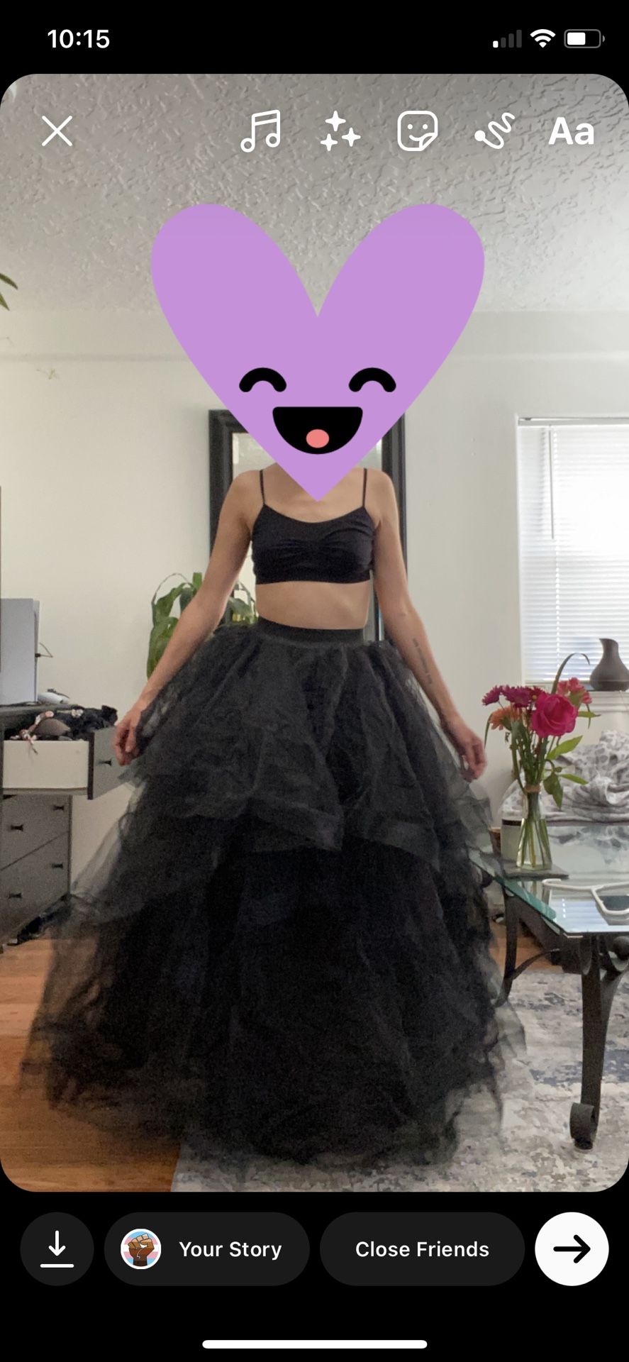 Black Puffy Wedding Skirt 