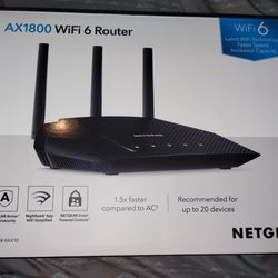 Netgear Wifi 6 Router AX 1800  5 Ports 