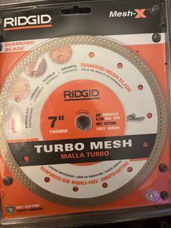 🔥RIDGID 7” Mesh-X Turbo Mesh Diamond Blade – New Sealed🔥