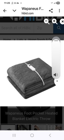 Heated Blanket Electric Throw foot pocket
