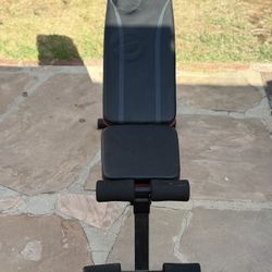 As new workout bench + free weights