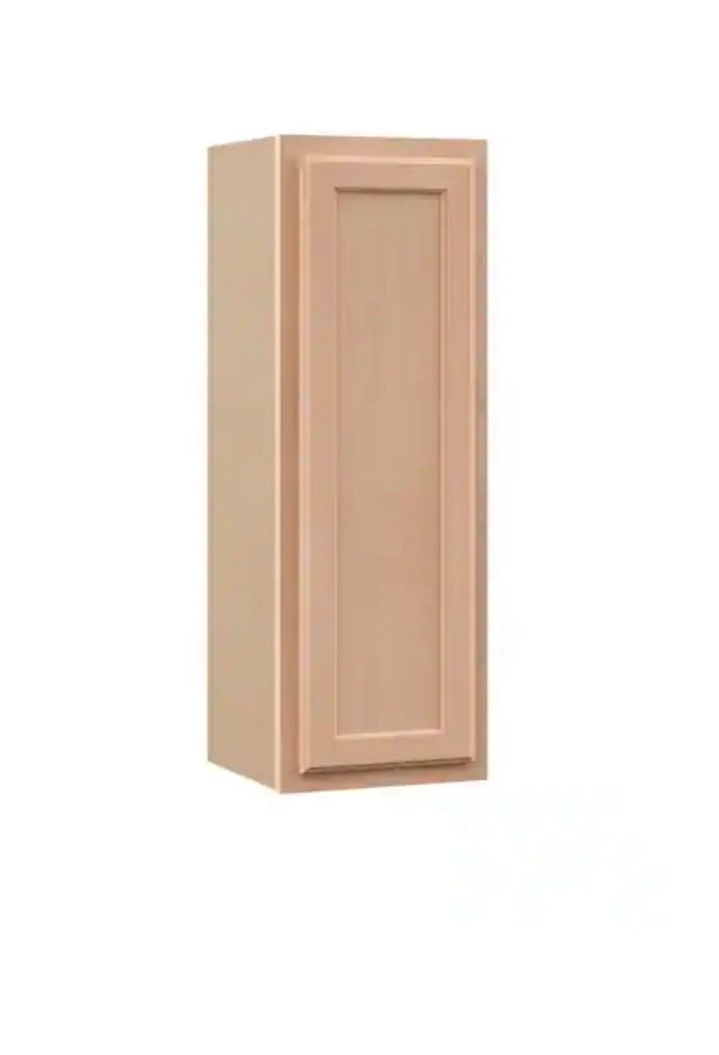 SET OF 2 Recessed Panel 12 in. W x 12 in. D x 36 in. H Assembled Wall Kitchen Cabinet in Unfinished