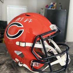 LUTHER BURDEN SIGNED CHICAGO BEARS F/S ALTERNATE SPEED REPLICA HELMET BECKETT QR