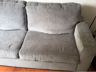 Gray Sleeper Sofa with Memory Foam Mattress – Needs Minor Repair