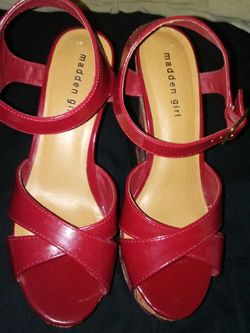 Madden Girl Red/Multi Wedges size 8 $15