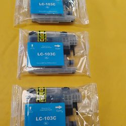 3 Compatible replacement ink cartridge for Brother printers.Model: Replaces Brother LC-103C (Cyan). 
High-yield (XL) ink cartridge : Works with variou