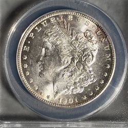 STUNNING 1901-O UNCIRCULATED MORGAN SILVER DOLLAR!! VAM 30 MS62!!