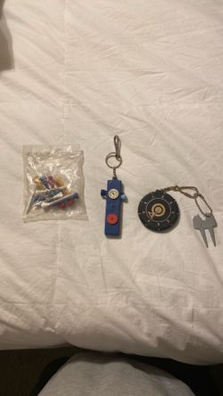 Golf stroke counter, divot tool, tee holder, and new tees