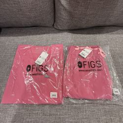 Figs Women’s MEDIUM Joggers Set F’ING PINK (Catarina One Pocket Scrub Top & Zamora BCA Jogger Scrub Pants 3.0)  BRAND NEW
