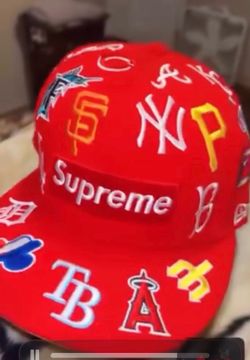 Supreme x Mitchell & Ness Teams New Era 59FIFTY Fitted Hat (Red).