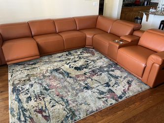 New 7 PC / 3 PWR Reclining Sectional. Genuine Italian Leather. 123”x128”x39”H. Free Delivery!
