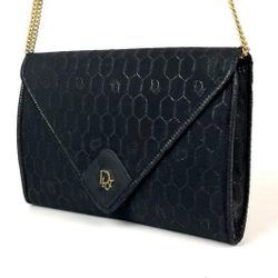 Dior Shoulder Bag 2way Trotter Glitter Canvas Black