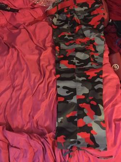 New red camo pants