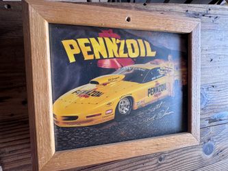 Pennzoil Racing Framed Autographed Print – Jerry Eckman Pontiac Drag Car