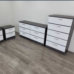 Brand New Dresser , Chest And 2 Nightstands - Cómoda, Gavetero Y 2 Mesitas De Noche Nuevos A Estrenar 