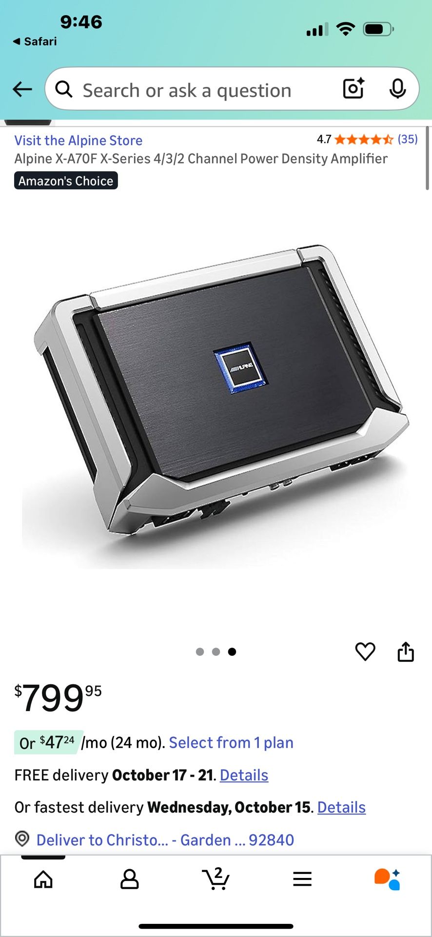 Alpine 4-Channel Amplifier