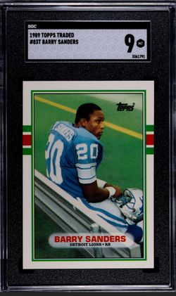 1989 Topps Traded  Barry Sanders (RC), Mint 9 , Centered, GOAT 🔥📈🏈