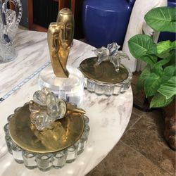 Mcm Brass Glass Sculpture Collection 