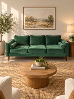 Green Velvet Sofa / Couch [FREE Delivery]