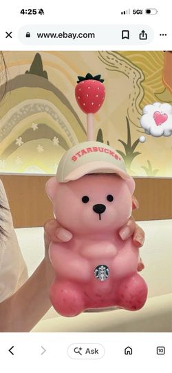 Starbucks pink glass bear