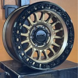 KMC KM552 IMS 17x8.5 6x139.7 -10 Rims 265/70R17 A/T Tires Tacoma 4Runner GX460 GX470 Tundra Pickup