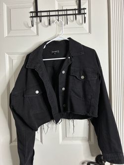 Black Label Cropped Black Denim Jacket
