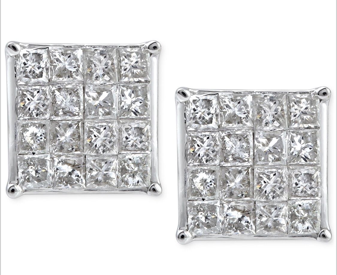 Diamond Stud Earrings 1 ct. t.w. in 10k White Gold