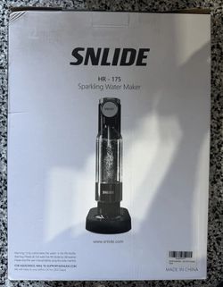 SNLIDE HR-175 Manual Sparkling Water Soda Maker, Black Plastic w/ Bottle