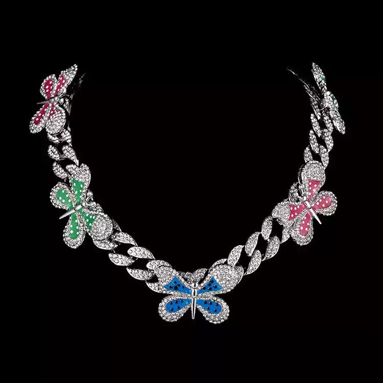 Butterfly necklace choker multicolor