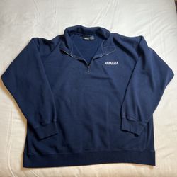 Yamaha Men’s 2XL Navy Blue ¼-Zip Pullover Sweatshirt READ