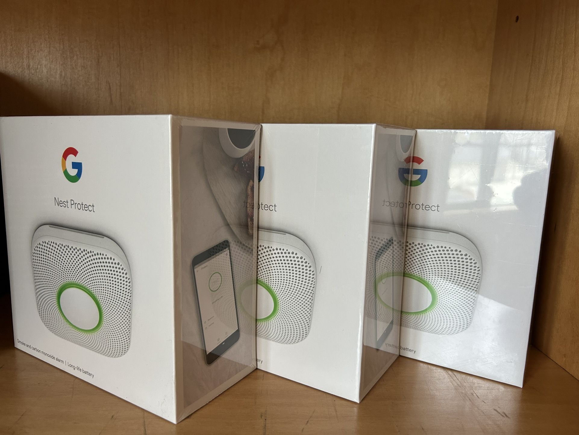 3 pack Brand New Google Nest Protect - Smoke Alarm - Smoke Detector and Carbon Monoxide Detector - Battery Operated , White - S3000BWES