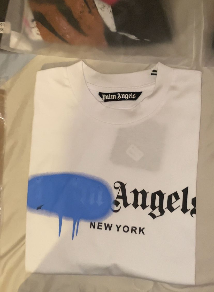 Blue And White Palm Angels Tee 