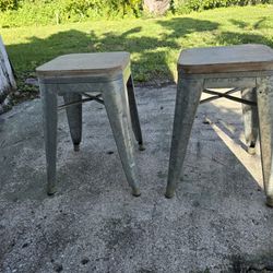 Metal Wood Stools Seat Bench 