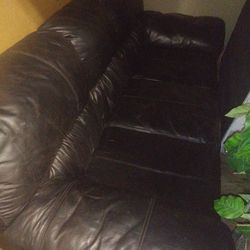 Black leather couch
