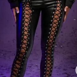 Hot Topic Black Faux Leather Pants