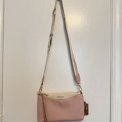 Nanette Lepore Natural Convertible Wristlet Crossbody Pebbled Leather
