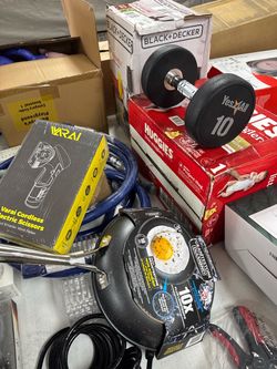 Each piece of item $10, tools, humidifiers, weights, blankets, coffee, makers, air, fryers, refrigerators, variety of items, unbeatable deals