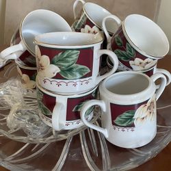  Vintage Porcelain Tea Cup Set