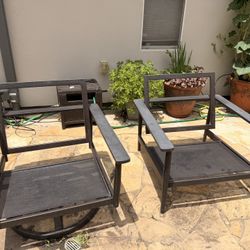 2 Outdoor Patio Chairs NO CUSHIONS 