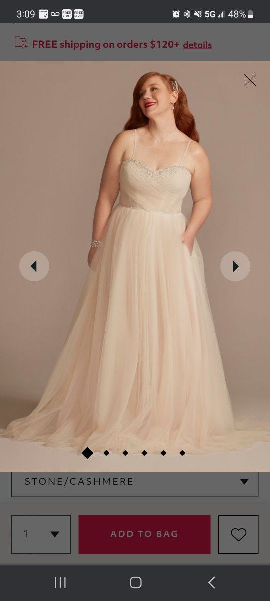Blush Tulle Wedding Dress