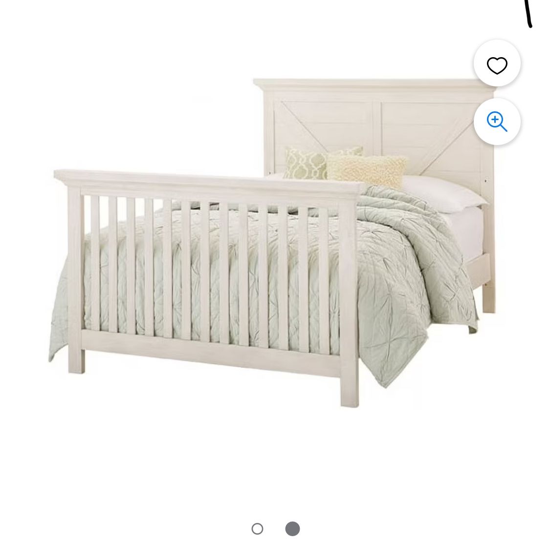 Full Size Bed Rails- Crib Converter-Brushed White-Westwood Designs