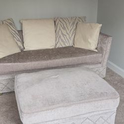 2-3 Seater Sofa With Ottoman And Pillows
