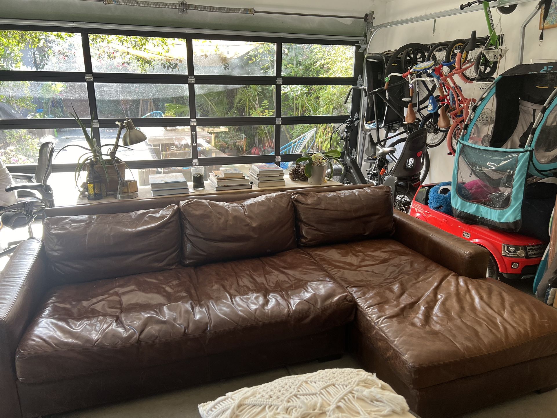 Restoration Hardware Leather L Couch